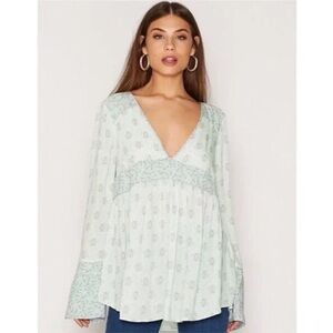 Free People Rolling Hills Baby Doll Blouse